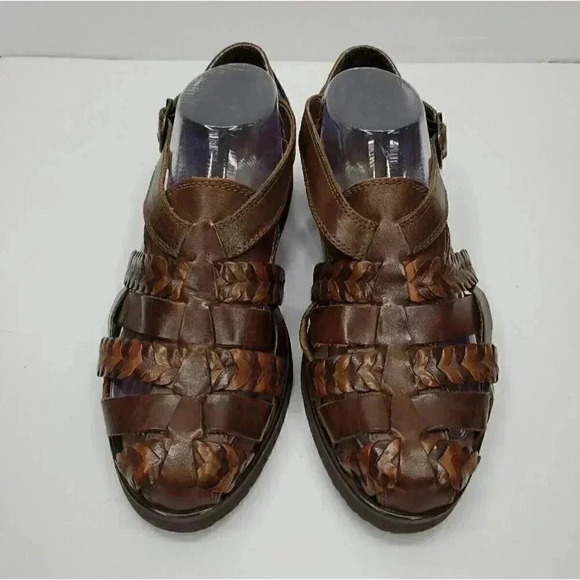 world buffalind Shoes - Vintage World Class Buffalind Leather Strappy Sandals Women's Size 10 Y2K